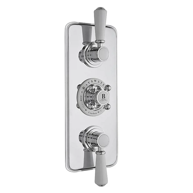 Bayswater White Triple Concealed Thermostatic Shower Valve 4 Bayswater White Triple Concealed Thermostatic Shower Valve - Image 2