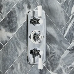 Bayswater White Triple Concealed Thermostatic Shower Valve 7 Bayswater White Triple Concealed Thermostatic Shower Valve -Triton Sales Store bayswatershowersd2
