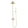 Crosswater Belgravia Unlacquered Brass Thermostatic Shower Valve With 8" Fixed Head & Handset -Triton Sales Store bel bracketq l
