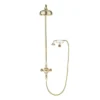Crosswater Belgravia Unlacquered Brass Thermostatic Shower Valve With 8" Fixed Head, Handset & Wall Cradle