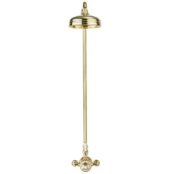 Crosswater Belgravia Unlacquered Brass Thermostatic Shower Valve With 8" Fixed Head