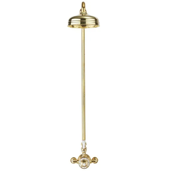 Crosswater Belgravia Unlacquered Brass Thermostatic Shower Valve With 8" Fixed Head 3 Crosswater Belgravia Unlacquered Brass Thermostatic Shower Valve With 8" Fixed Head