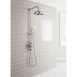 Crosswater - Belgravia Thermostatic Shower Valve With Fixed Head, Slider Rail & Handset -Triton Sales Store bel slider d3