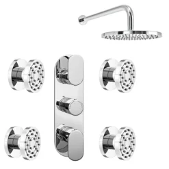 Bosa Concealed Thermostatic Valve With Fixed Shower Head + 4 Body Jets 12 Bosa Concealed Thermostatic Valve With Fixed Shower Head + 4 Body Jets -Triton Sales Store bospk01 d2