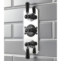 Hudson Reed Topaz Black Triple Concealed Thermostatic Shower Valve -Triton Sales Store btsvt003 d1