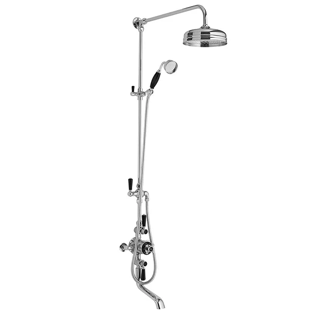 Hudson Reed Topaz Black Triple Thermostatic Shower Valve With Rigid Riser Kit + Bath Spout 4 Hudson Reed Topaz Black Triple Thermostatic Shower Valve With Rigid Riser Kit + Bath Spout - Image 2