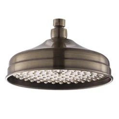 Chatsworth 1928 Antique Brass Exposed Valve Incl. Rigid Riser Kit, Diverter, 8" Rose + Handset