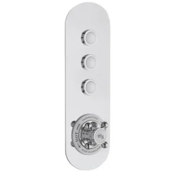 Hudson Reed Topaz Traditional Three Outlet Push-Button Shower Valve