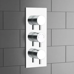 Cruze Triple Round Concealed Thermostatic Shower Valve - Chrome -Triton Sales Store cruzechrometripleroundconcealedthermostaticshowervalved2