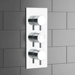 Cruze Triple Round Concealed Thermostatic Shower Valve With Diverter - Chrome -Triton Sales Store cruzetripleroundconcealedthermostaticshowervalvewithdiverterd3