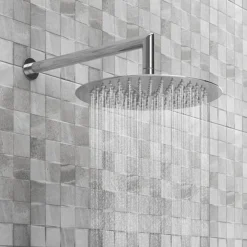Cruze Round Concealed Individual Stop Tap + Thermostatic Control Valve With 300mm Shower Head