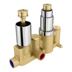 Cruze Twin Shower Valve Inc. Outlet Elbow, Handset & Ultra Thin Head With Vertical Arm -Triton Sales Store crzpk002 d2