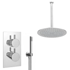 Cruze Twin Shower Valve Inc. Outlet Elbow, Handset & Ultra Thin Head With Vertical Arm -Triton Sales Store crzpk002 detail1