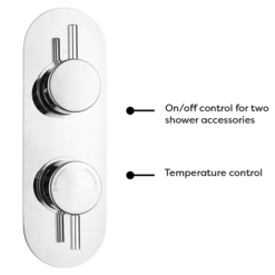 Cruze Chrome Round Twin Concealed Shower Valve W. Diverter + Oval Backplate -Triton Sales Store czchsvdr nd1