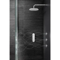 Crosswater - Dial Central 2 Control Shower Valve With 3 Body Jets, Fixed Head & Arm