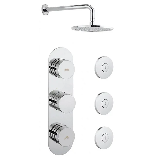 Crosswater - Dial Central 2 Control Shower Valve With 3 Body Jets, Fixed Head & Arm 4 Crosswater - Dial Central 2 Control Shower Valve With 3 Body Jets, Fixed Head & Arm - Image 2