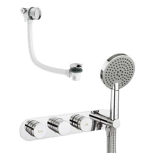 Crosswater - Dial Central 2 Control Bath Valve With 3 Mode Handset And Bath Filler Waste 4 Crosswater - Dial Central 2 Control Bath Valve With 3 Mode Handset And Bath Filler Waste - Image 2