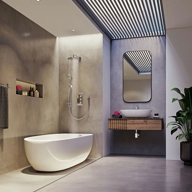 Aqualisa Dream Round Thermostatic Mixer Shower With Adjustable Head, Wall Fixed Head And Bath Fill 5 Aqualisa Dream Round Thermostatic Mixer Shower With Adjustable Head, Wall Fixed Head And Bath Fill - Image 3