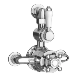 Trafalgar Twin Exposed Thermostatic Shower Pack (inc. Valve, Elbow + Fixed Shower Head) -Triton Sales Store egly24pk1 d1