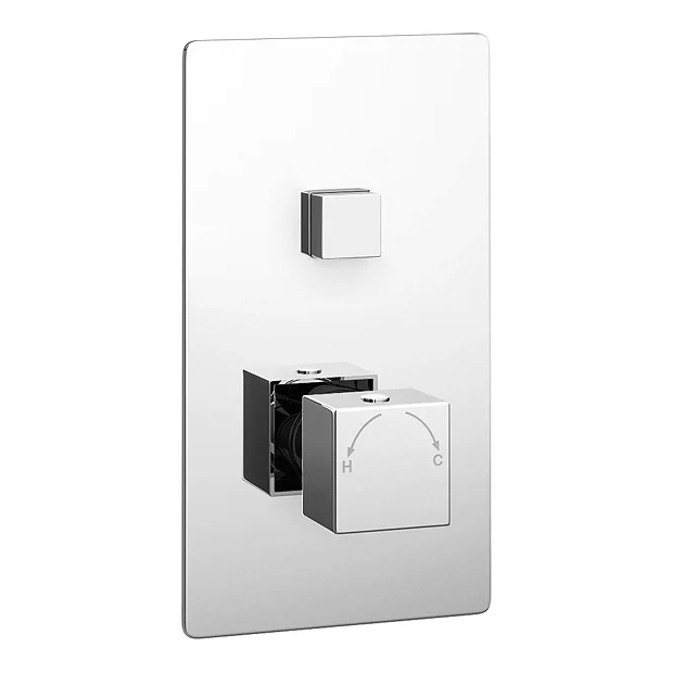 Milan Twin Modern Square Push-Button Concealed Shower Valve 4 Milan Twin Modern Square Push-Button Concealed Shower Valve - Image 2