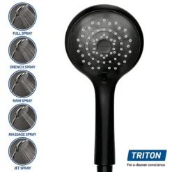 Triton Danzi DuElec 9.5kw Electric Shower - Black -Triton Sales Store gedadu93 d3