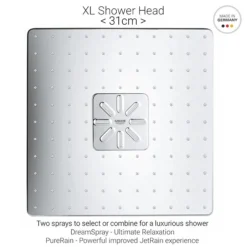 Grohe Grohtherm Smartcontrol Perfect Shower With Ceiling Mounted 310 Cube Shower Head + FREE BASIN TAP -Triton Sales Store gsb1 24166003 d2