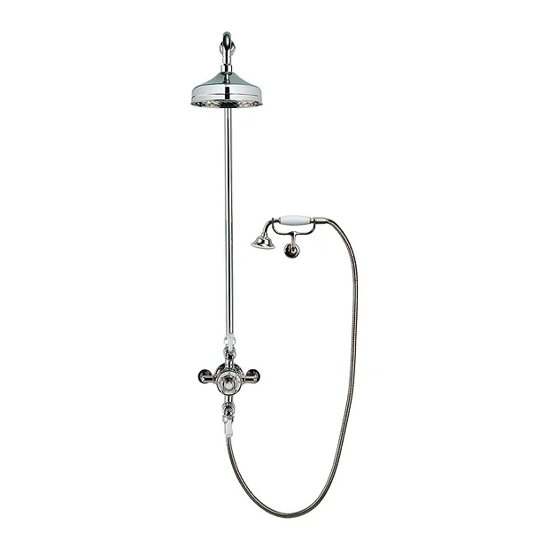 Crosswater - Belgravia Thermostatic Shower Valve With Fixed Head, Handset & Wall Cradle - Nickel 5 Crosswater - Belgravia Thermostatic Shower Valve With Fixed Head, Handset & Wall Cradle - Nickel - Image 3