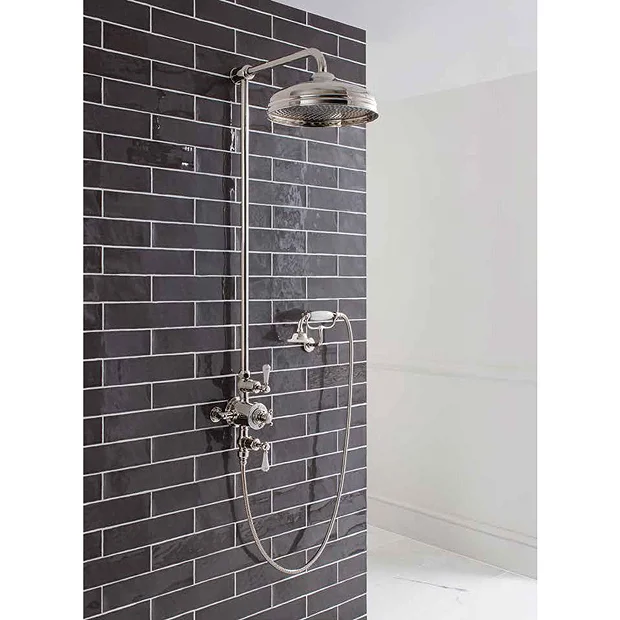 Crosswater - Belgravia Thermostatic Shower Valve With Fixed Head, Handset & Wall Cradle - Nickel 7 Crosswater - Belgravia Thermostatic Shower Valve With Fixed Head, Handset & Wall Cradle - Nickel - Image 5