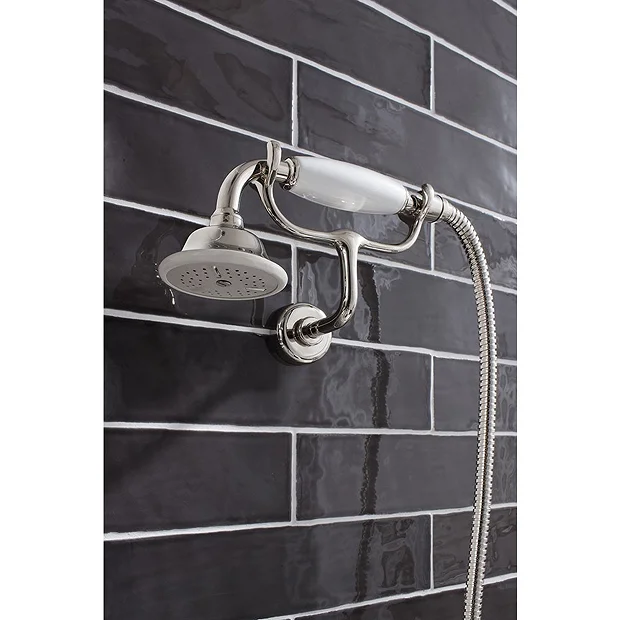 Crosswater - Belgravia Thermostatic Shower Valve With Fixed Head, Handset & Wall Cradle - Nickel 8 Crosswater - Belgravia Thermostatic Shower Valve With Fixed Head, Handset & Wall Cradle - Nickel - Image 6