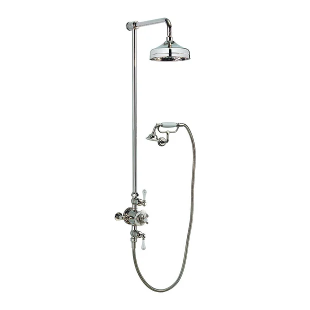 Crosswater - Belgravia Thermostatic Shower Valve With Fixed Head, Handset & Wall Cradle - Nickel 4 Crosswater - Belgravia Thermostatic Shower Valve With Fixed Head, Handset & Wall Cradle - Nickel - Image 2