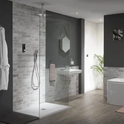 Triton HOME Digital Mixer Shower All-in-One With Square Fixed Head & Outlet Elbow Handset Holder (High Pressure) -Triton Sales Store homdmchhsqm d1