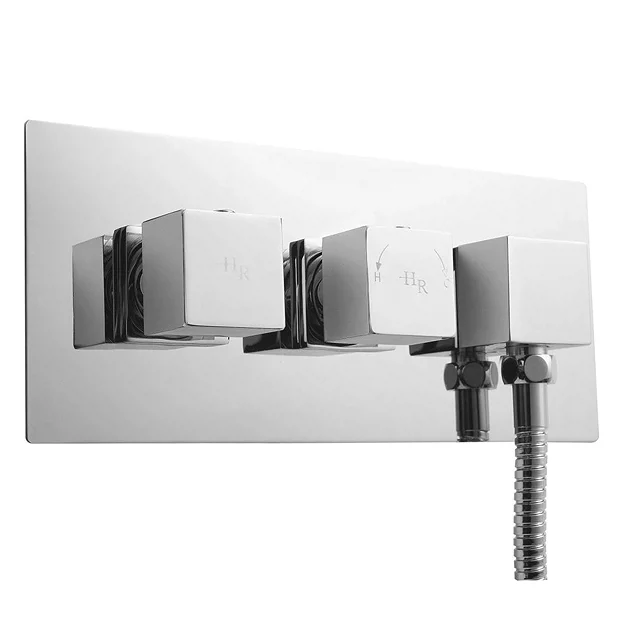 Hudson Reed Kubix Twin Concealed Thermostatic Shower Valve With Diverter & Outlet 4 Hudson Reed Kubix Twin Concealed Thermostatic Shower Valve With Diverter & Outlet - Image 2