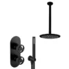 Arezzo Matt Black Industrial Style Shower System With Valve, Handset + Ceiling Mounted Head 1 Arezzo Matt Black Industrial Style Shower System With Valve, Handset + Ceiling Mounted Head -Triton Sales Store is5mbpkd4