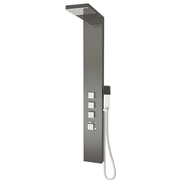 Milan Shower Tower Panel - Dark Chrome (Thermostatic) 5 Milan Shower Tower Panel - Dark Chrome (Thermostatic) - Image 3