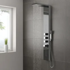 Milan Shower Tower Panel - Dark Chrome (Thermostatic) 7 Milan Shower Tower Panel - Dark Chrome (Thermostatic) -Triton Sales Store milanshowertowerpaneldarkchromel