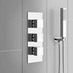 Milan Square Shower Package Incl. Flat Fixed Head + Handset 10 Milan Square Shower Package Incl. Flat Fixed Head + Handset -Triton Sales Store milansquareshowerpackageincflatfixedheadhandsetdetail2
