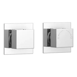 Milan Square Concealed Individual Stop Tap + Thermostatic Control Valve With 300mm Shower Head