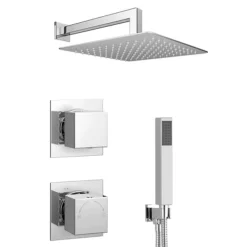 Milan Square Concealed Individual Diverter + Thermostatic Control Valve With Handset + 300mm Shower Head -Triton Sales Store milisvpk2 nwd1