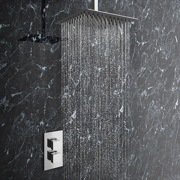 Milan Twin Concealed Shower Valve Inc. Ultra Thin 300 X 300mm Head + Vertical Arm 4 Milan Twin Concealed Shower Valve Inc. Ultra Thin 300 X 300mm Head + Vertical Arm - Image 2