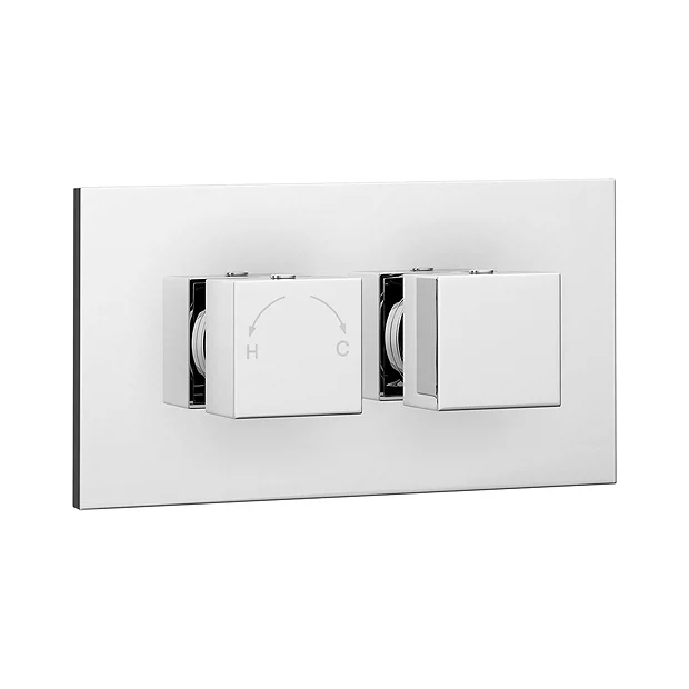 Milan Concealed Thermostatic Valve With Diverter, Fixed Shower Head + 4 Body Jets 2 Milan Concealed Thermostatic Valve With Diverter, Fixed Shower Head + 4 Body Jets