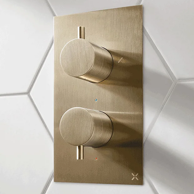 Crosswater MPRO Thermostatic Shower Valve With 2-Way Diverter - Brushed Brass 3 Crosswater MPRO Thermostatic Shower Valve With 2-Way Diverter - Brushed Brass