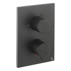 Crosswater - Matt Black MPRO Crossbox 2 Outlet (Bath/Shower Icons) Trim & Levers Finishing Kit