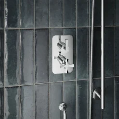 Burlington Riviera Chrome Art Deco 2 Outlet Thermostatic Concealed Shower Valve