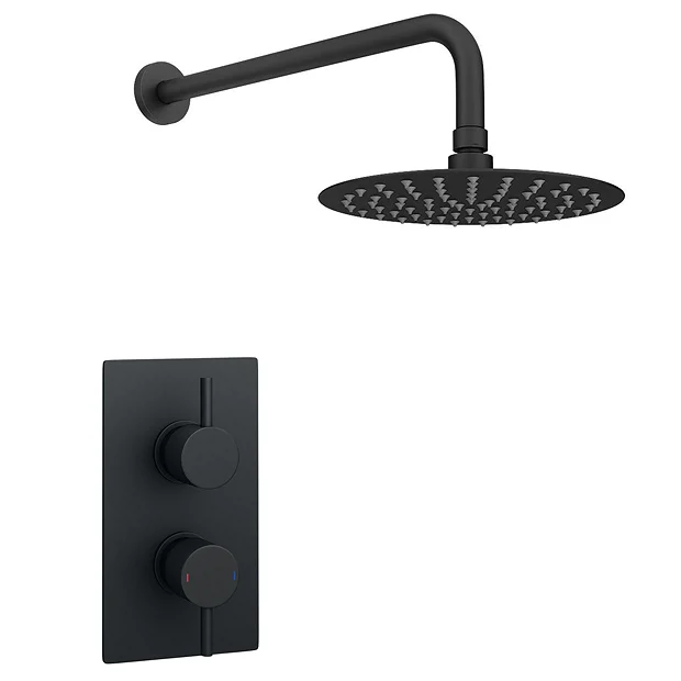 Arezzo Matt Black Round Shower Package With Concealed Valve + Head 7 Arezzo Matt Black Round Shower Package With Concealed Valve + Head - Image 5