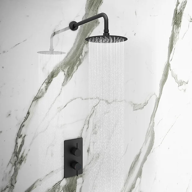 Arezzo Matt Black Round Shower Package With Concealed Valve + Head 4 Arezzo Matt Black Round Shower Package With Concealed Valve + Head - Image 2