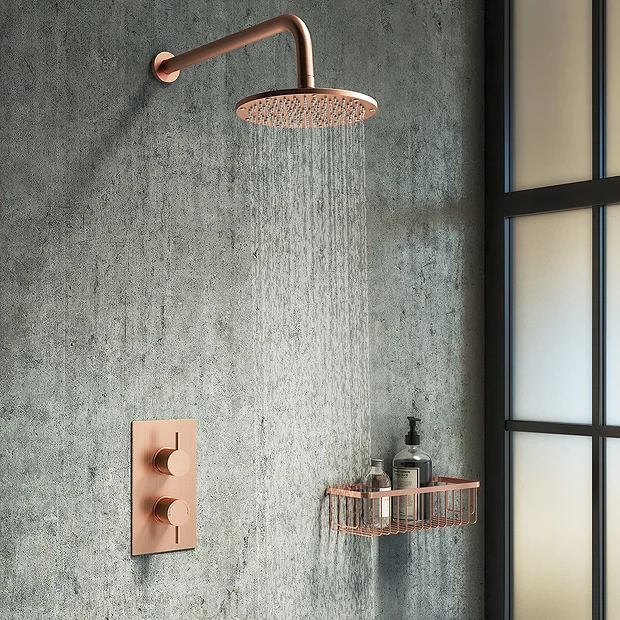 Arezzo Rose Gold Round Shower Package With Concealed Valve + Head 4 Arezzo Rose Gold Round Shower Package With Concealed Valve + Head - Image 2