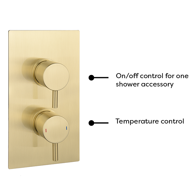 Arezzo Brushed Brass Twin Concealed Shower Valve Inc. 300mm Head + Ceiling Mounted Arm 7 Arezzo Brushed Brass Twin Concealed Shower Valve Inc. 300mm Head + Ceiling Mounted Arm - Image 5