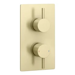 Arezzo Brushed Brass Round Thermostatic Shower Pack With Head + Handset -Triton Sales Store rd4bbpk nw d1