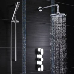 Hudson Reed Reign Triple Concealed Thermostatic Shower Valve With Diverter - Round Plate -Triton Sales Store rei3417 detail2