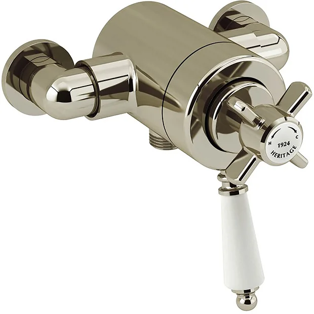 Heritage Dawlish Exposed Shower Valve With Bottom Outlet Connection - Vintage Gold 3 Heritage Dawlish Exposed Shower Valve With Bottom Outlet Connection - Vintage Gold